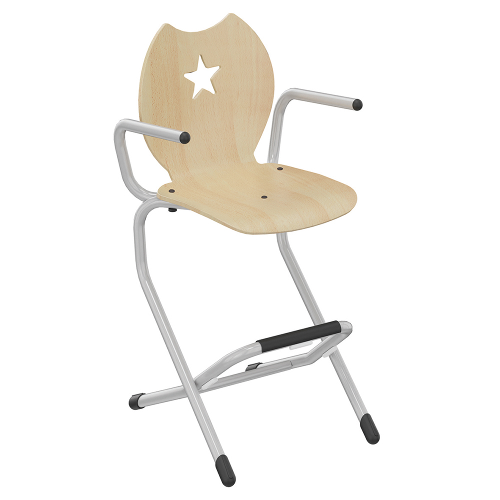 [SA44528ZZEP] Bridge LILA II coque Étoile bois Blueprotech® piètement acier époxy - H52 cm