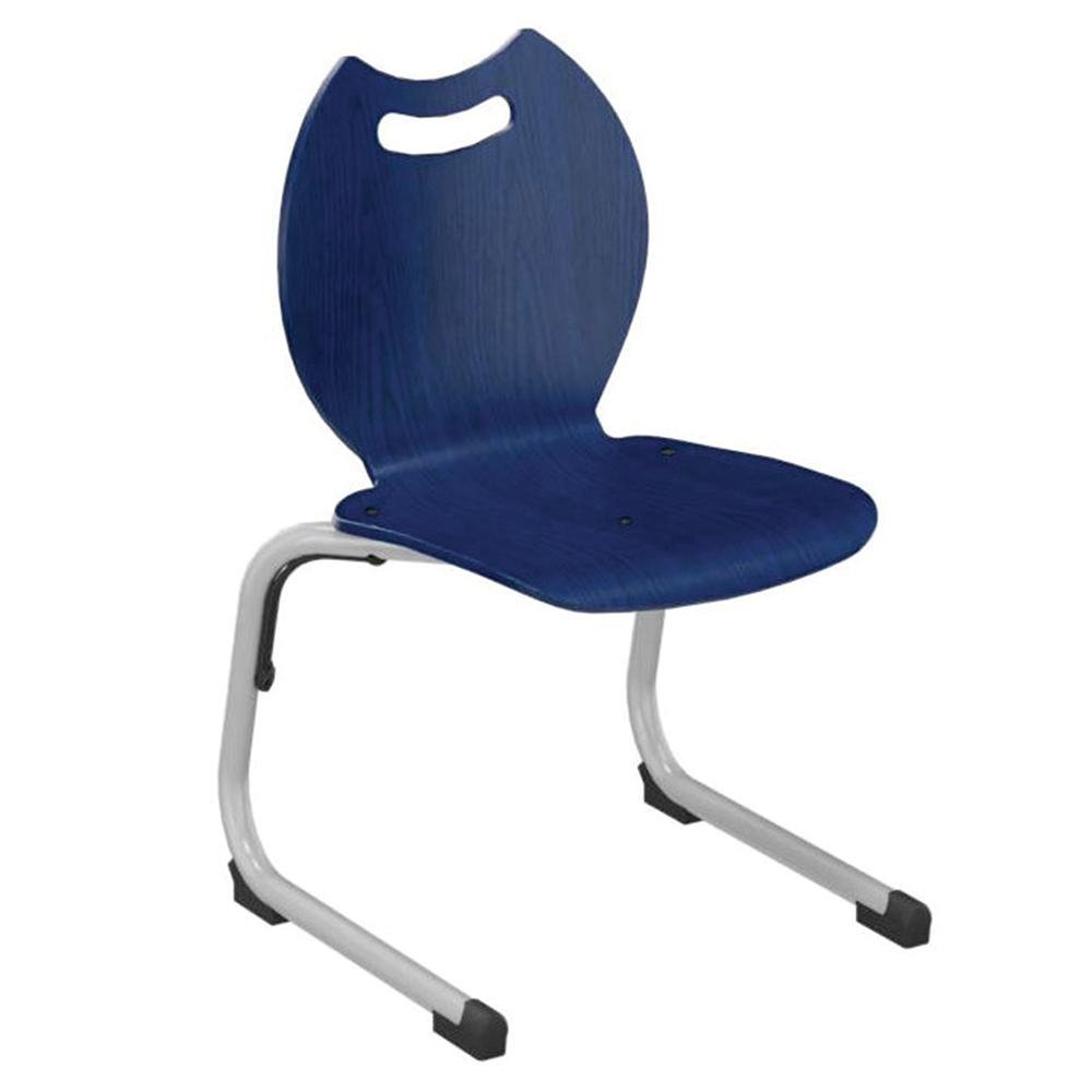 Chaise GIPSY II coque Bandana bois teinté piètement aluminium époxy - T2