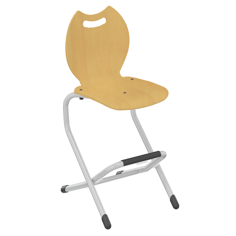 Chaise LILA II coque Bandana bois teinté piètement acier époxy - H52 cm